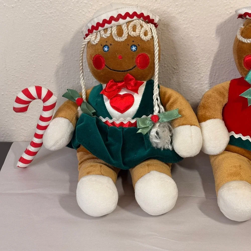 Target Gingerbread Plush Set Unisex 13in Brown Excellent 1990 Vintage Holiday